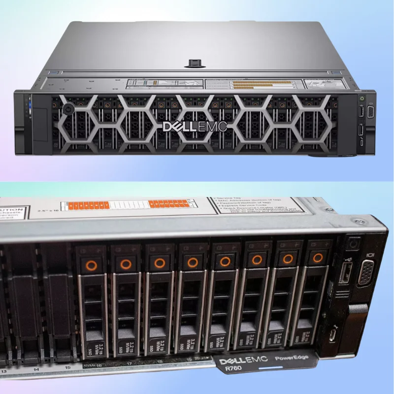 Новый Сервер Dell PowerEdge R760 Intel Xeon масштабируемый 8 ТБ DDR5 двойной разъем NVMe PCIe 5 0 2U для вычислений AI Edge
