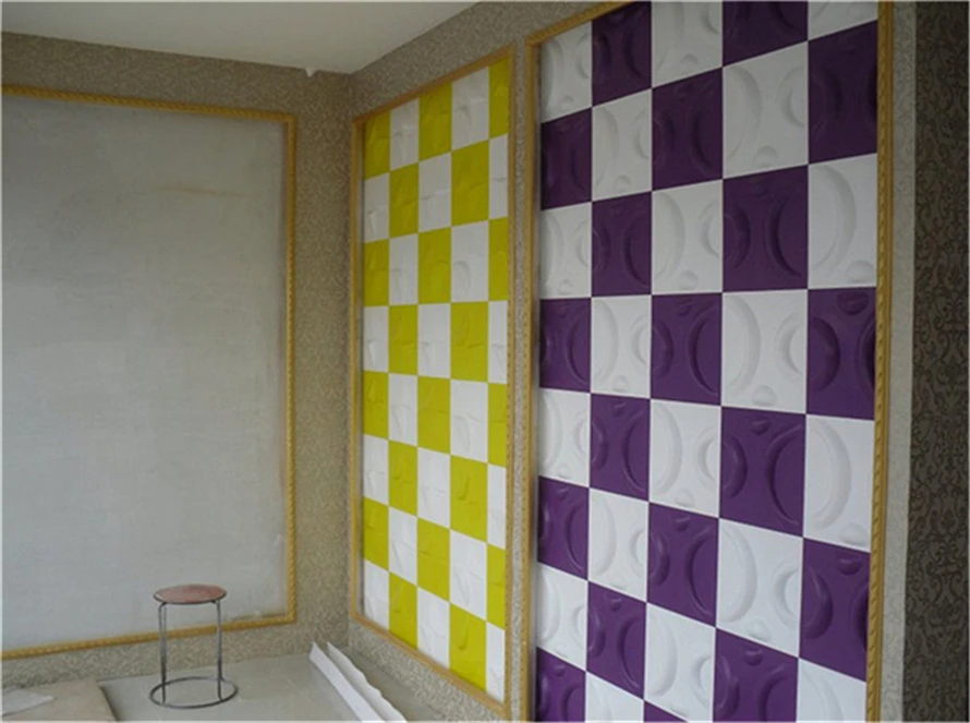 Interior Decor 3D Matt Black Board Vinyl Coated Gypsum Panel For Home Wall Decoration