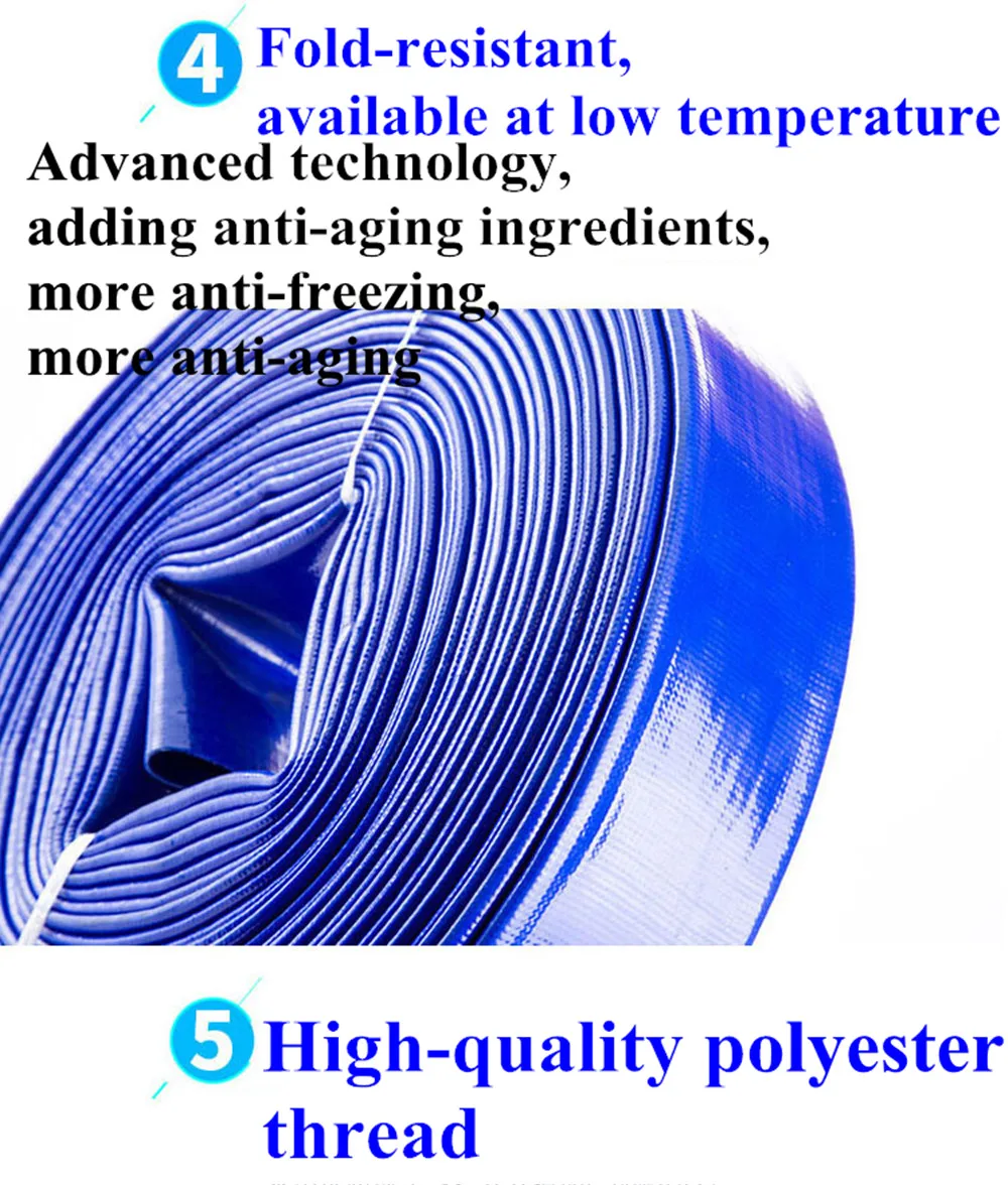 6 дюймов 8 дюймов 12 дюймов гибкий ПВХ 10 бар водяной насос ирригационный плоский разрядный шланг Труба