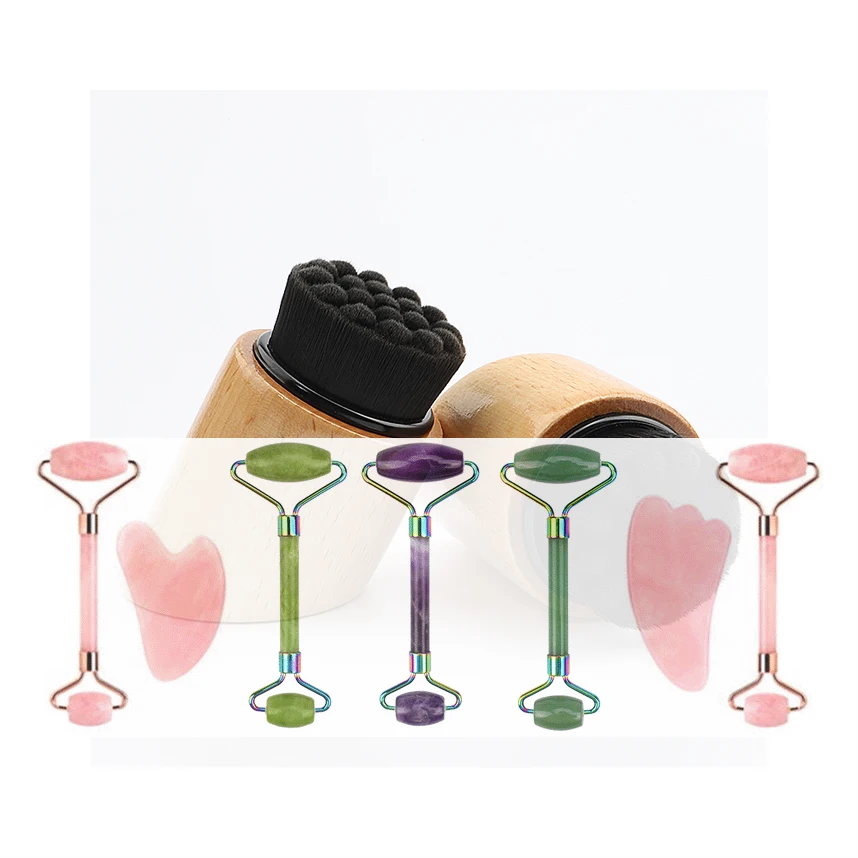 
Wholesale High Quality wooden kitsch rollermall rolleret roller jade massager rose quartz facial massage roller
