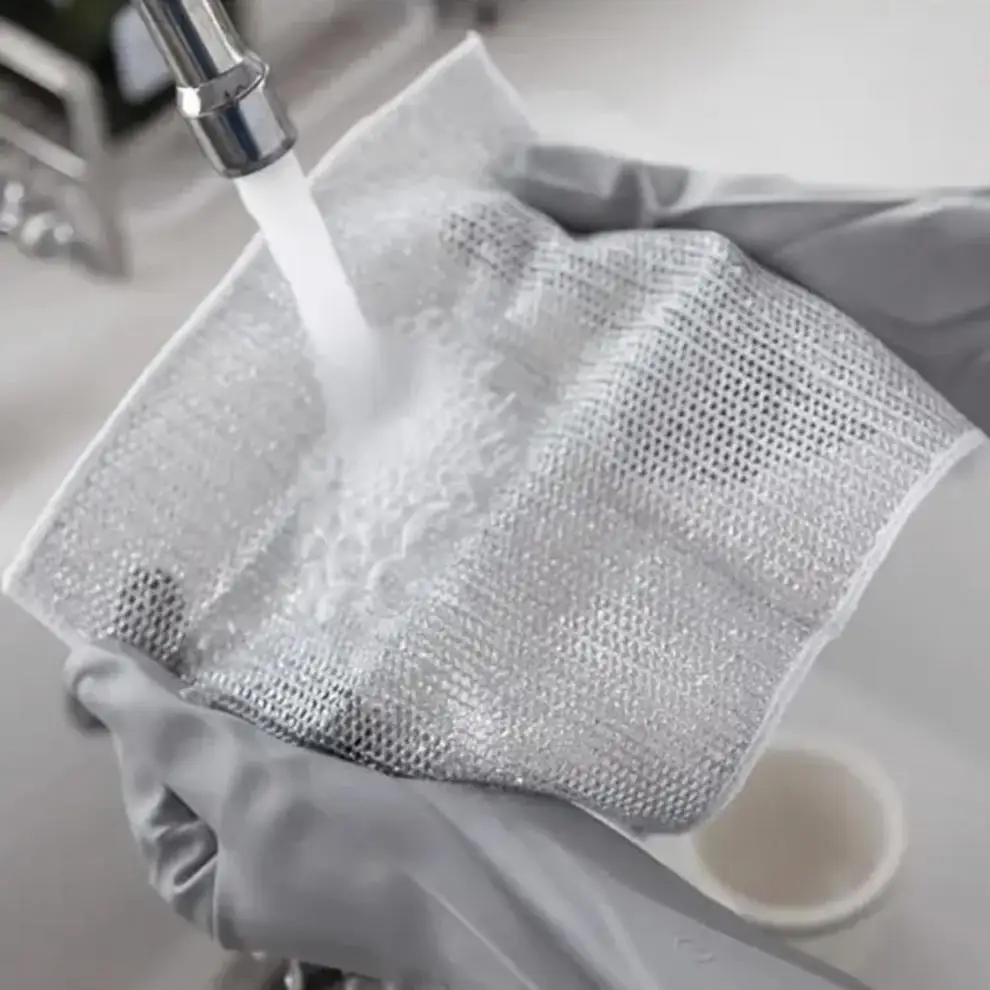 Steel Wire Dishcloth Oil-Free Steel Wire Ball Rag Kitchen car Special Metal Wire Cleaning Cloth Double-Fish Scale Dish Towel