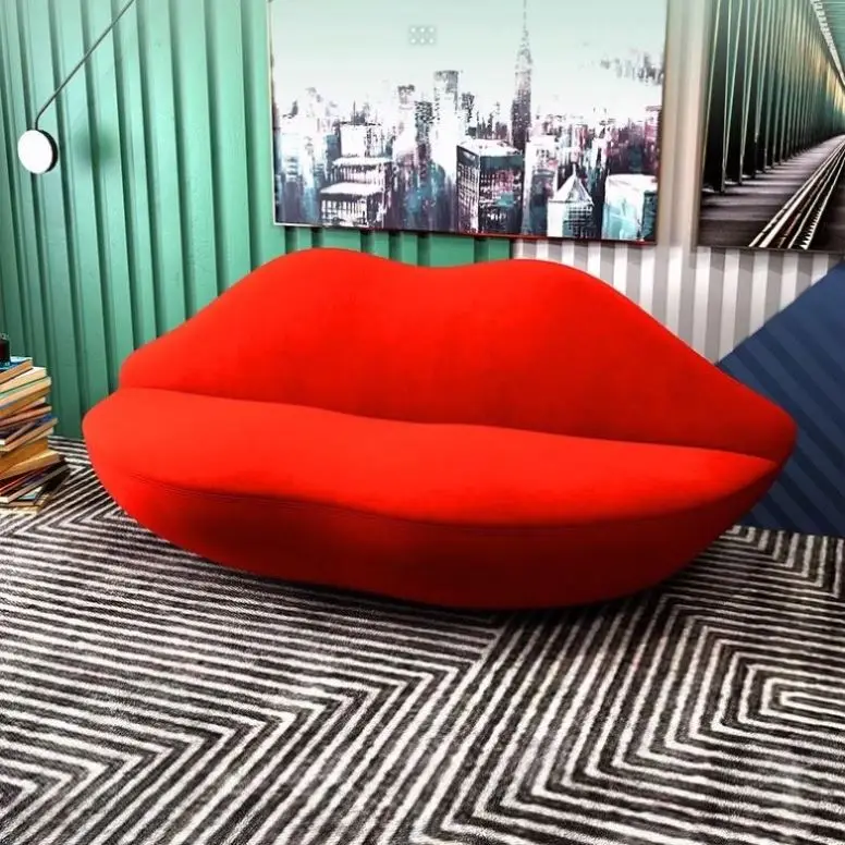 Креативный магазин одежды инопланетян женской Lounge sounge ресепшн салон красоты красные губы модный Стайлинг диван