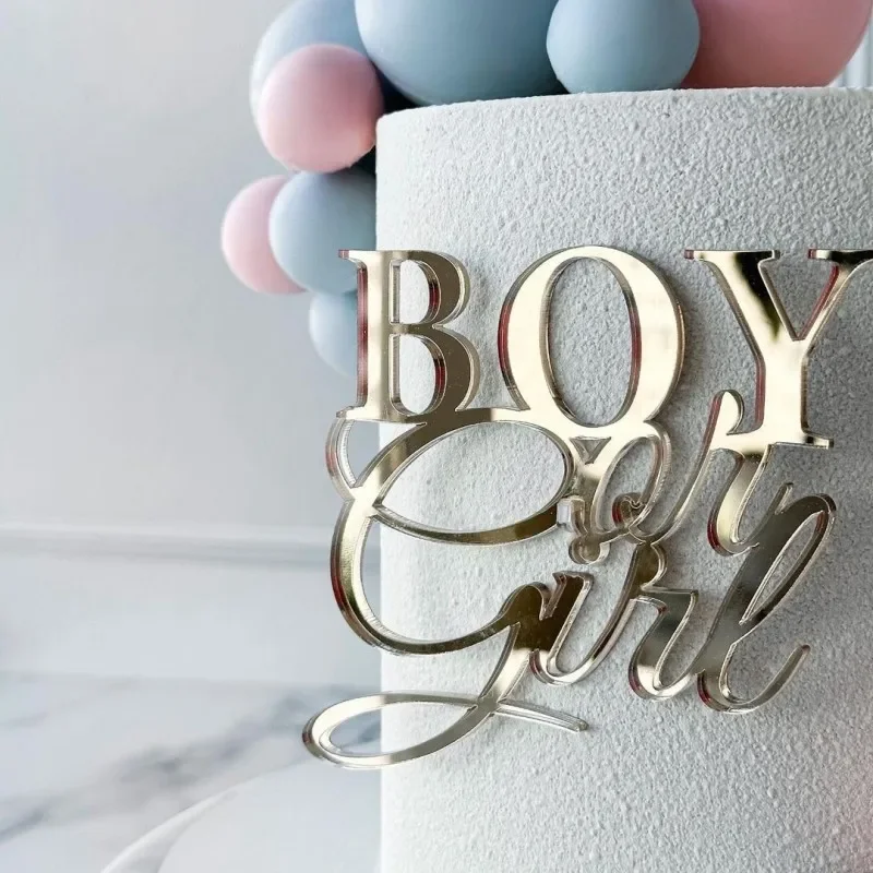 10pcs Happy Birthday Cake Topper Acrylic Gold Mirror Cupcake Topper For Kids Birthday Party Cake Dessert Decorations Baby Shower