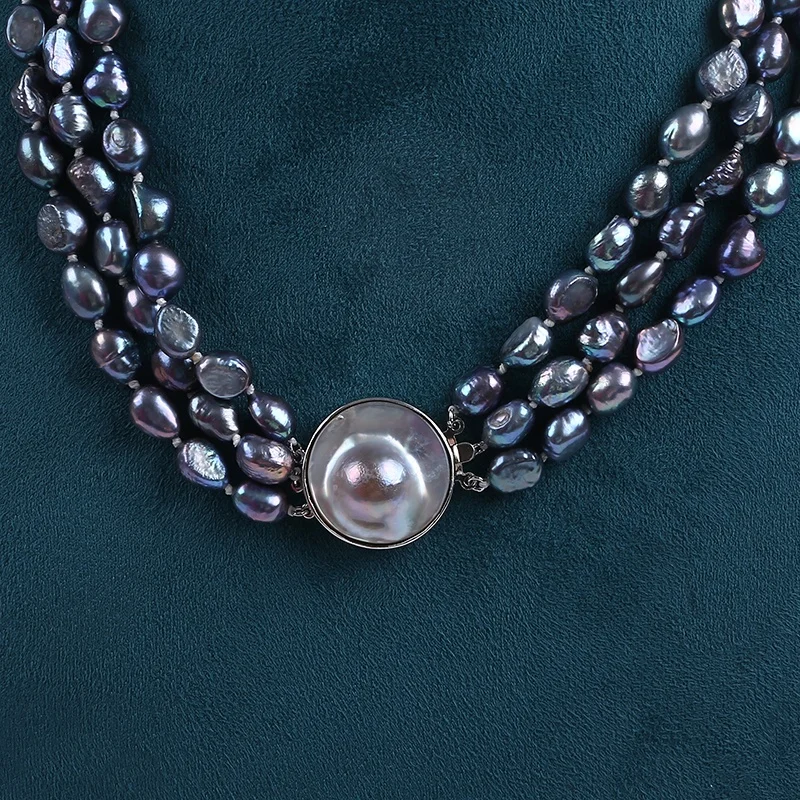 Handmade 8-9mm Natural Freshwater Baroque Pearl High Quality Necklace