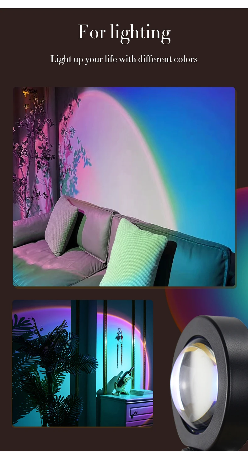 SML Romantic 180 Degree Rotation Sun Projector Floor Light Sunset Projection Lamp Home Decoration Sunset Projection Lamp