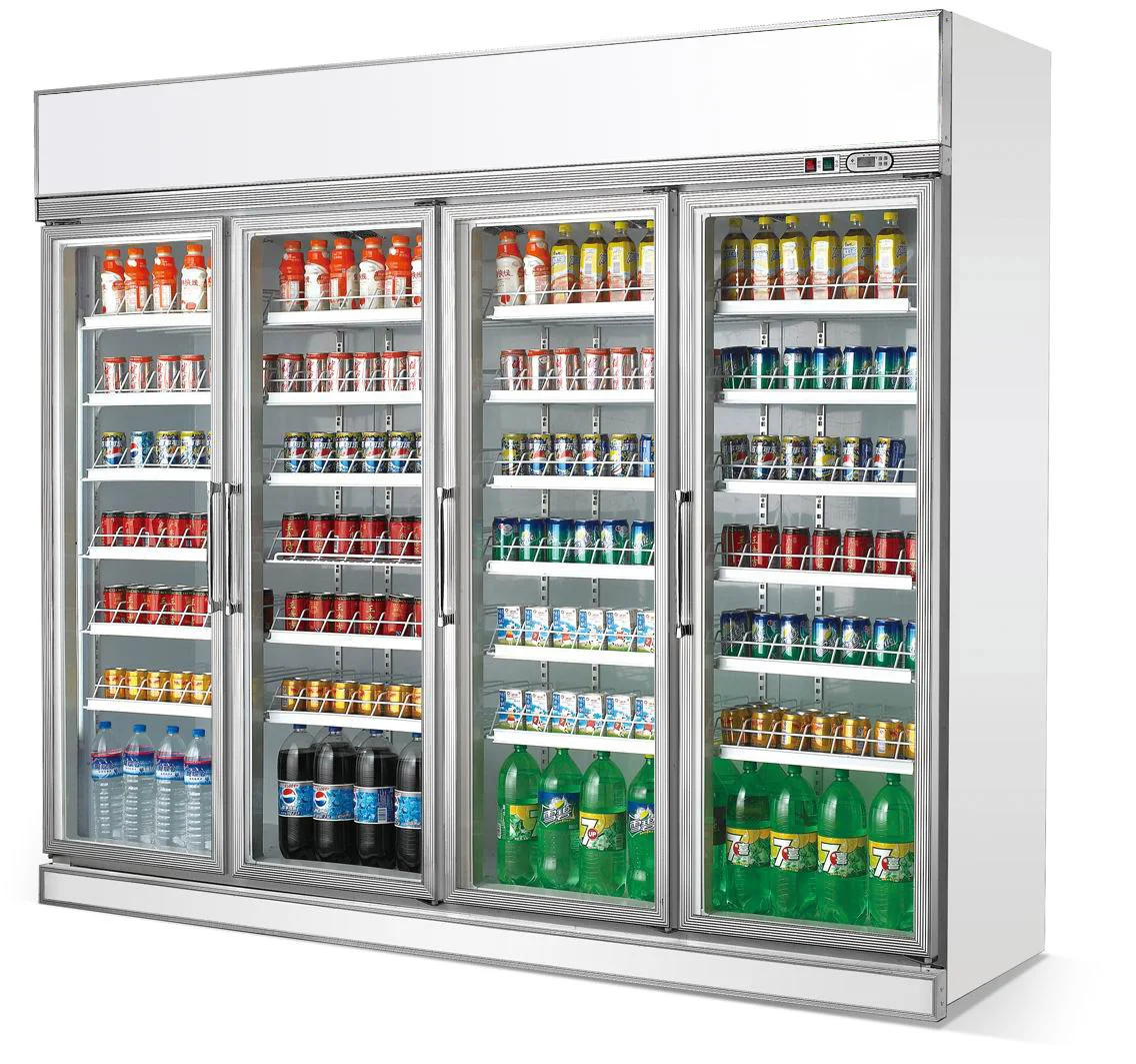 Custom plus automatic shelves Commercial Refrigerator Vertical Showcase Freezer Upright Freezer With Glass Door