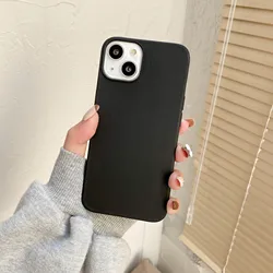 Soft Rubber Candy Frosted texture phone case Silicone tpu big hole material For Iphone 11 12 13 14 Case