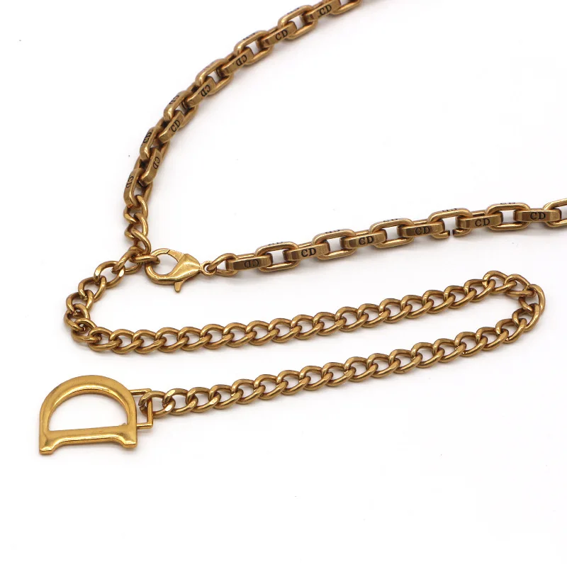 Цепочка с буквой D, тонкая цепочка на талию без пузырей, не ржавеет, не окисляется, модный ретро пояс на талию, пояс для женщин