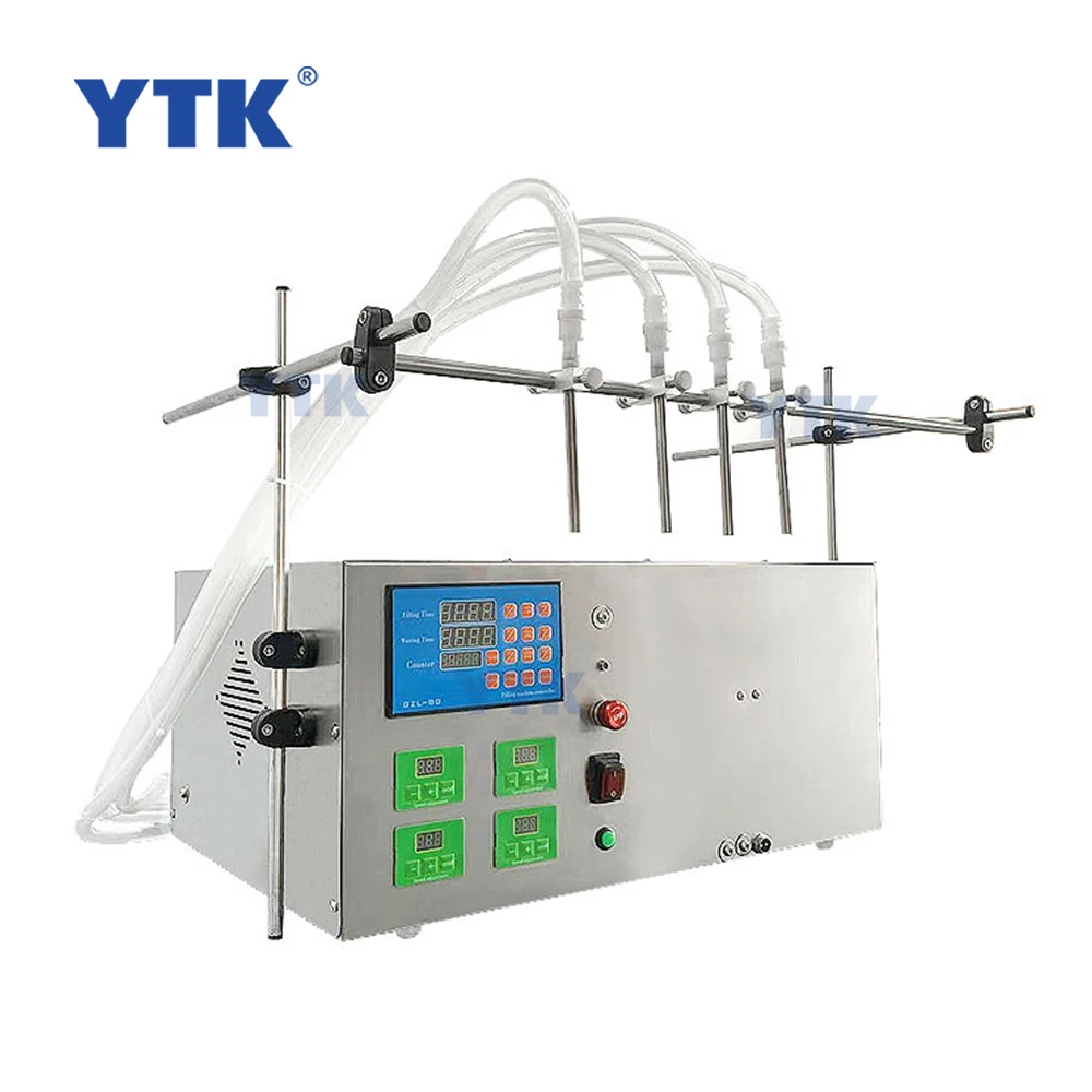 YTK-YTPP4H 4L Semi Automatic Peristaltic Pump 4 Nozzles Liquid Gel Beverage Perfume Filling Machine
