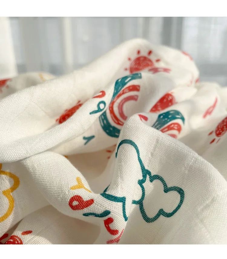 Chinese manufacturer to sample custom cartoon design boutique bamboo cotton baby swaddle blanket for gift
