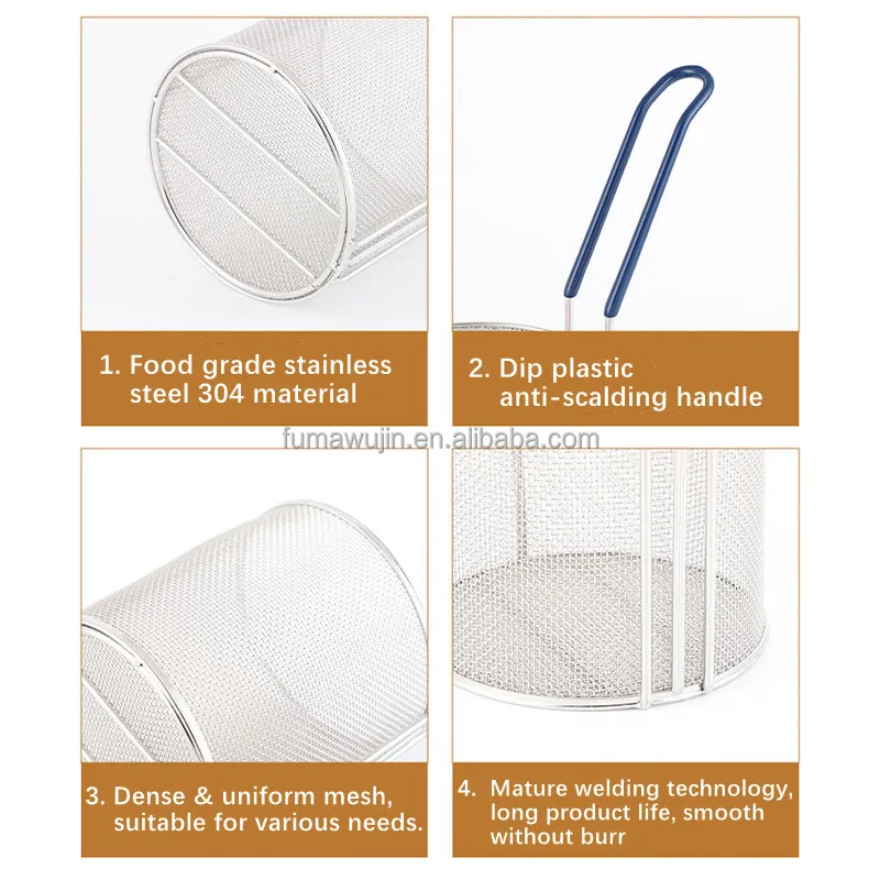 SS colander for noodles multifonction spaghetti vegetables filter basket fine mesh pasta basket cooking