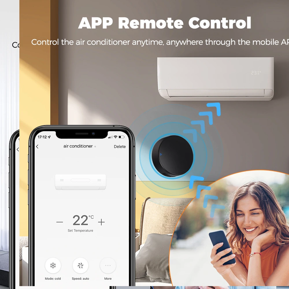 WiFi IR+ RF433Mhz Remote Control Conditioner TV Curtain Roller Shutter Tuya smart life