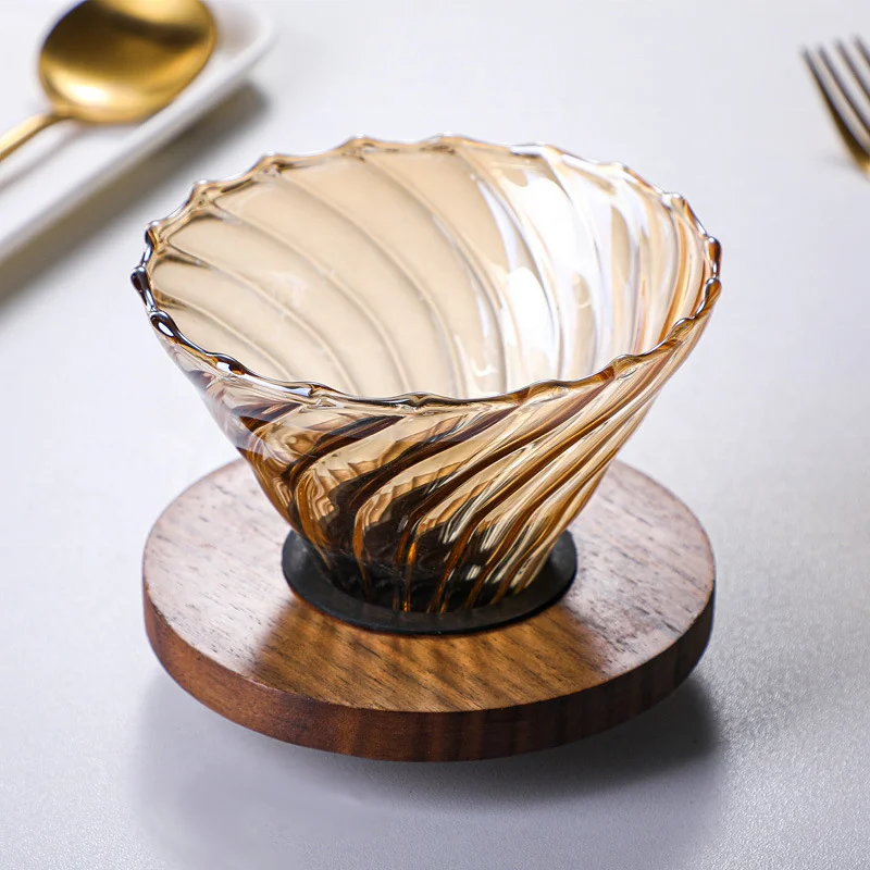 New design electroplating champagne heat-resistant glass coffee dripper Filter Cup Server Pot Set