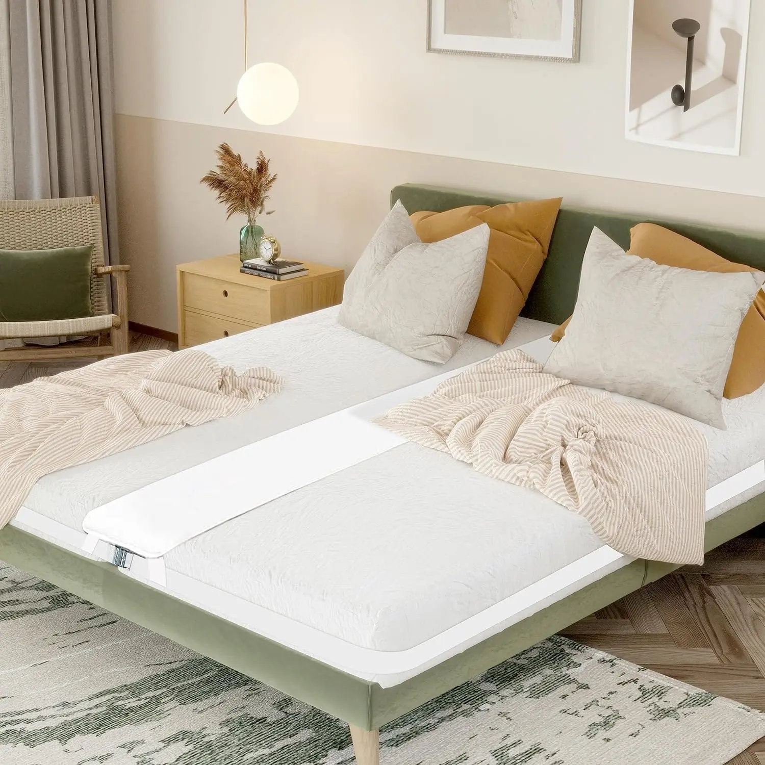 Twin to King Converter Kit-Bed Bridge Mattress Extender Set for Home Furniture Converts Twin Beds into King Size Bed Connector