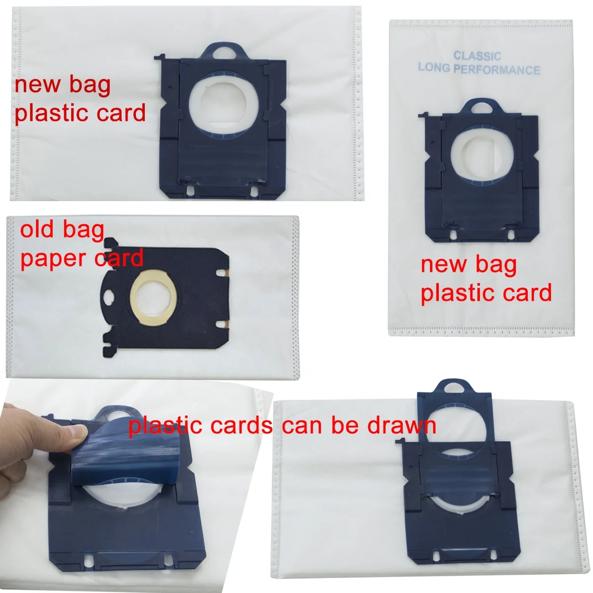 New Plastic Card Vacuum Dust Bag for Electrolux Philipss FC9180 FC8720 Vacuum Cleaner Micro Filter Fabric Dust Bags Spare Parts