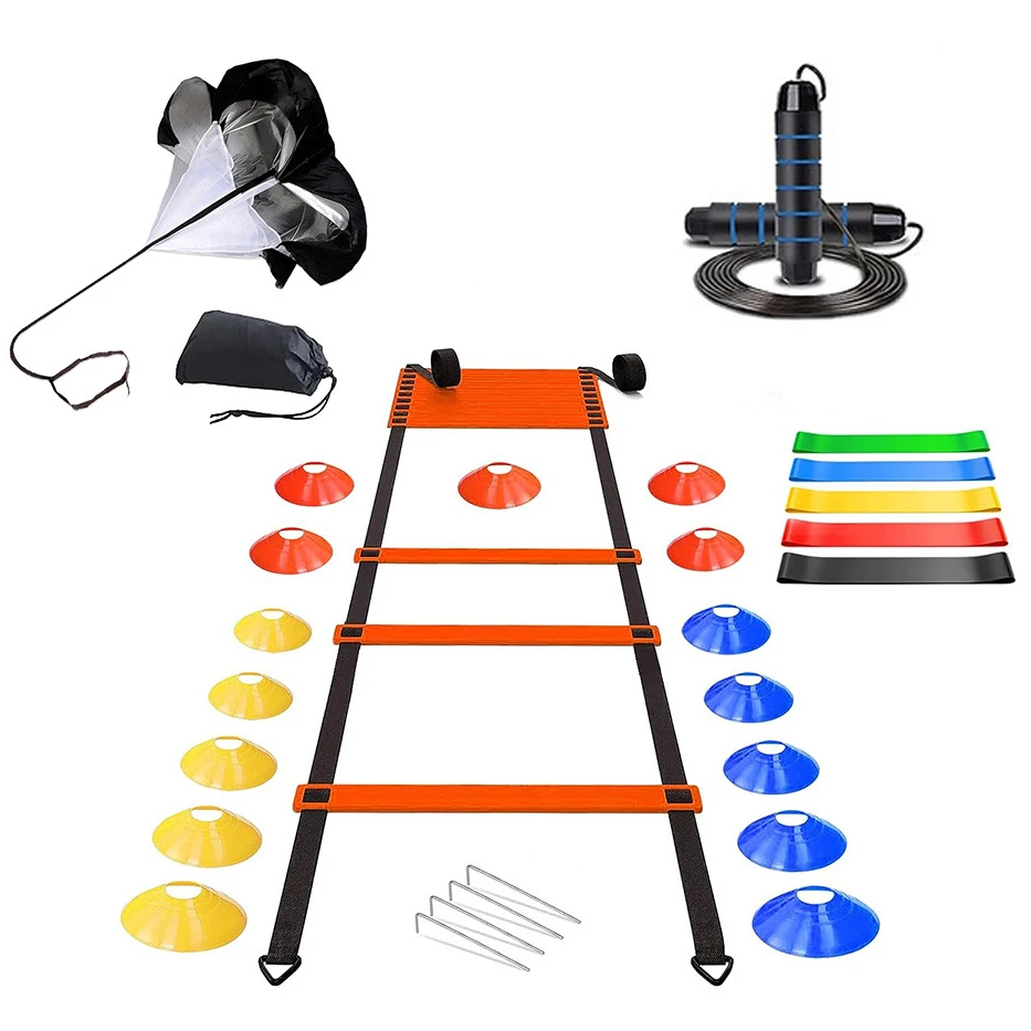Custom Speed Soccer Football Agility Ladder Agility Equipment Training Set Cones Hurdles Parachute