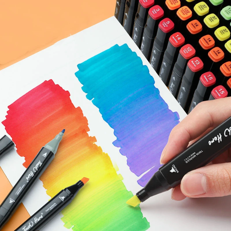 Double Tipped Art Marker Set Multi Colors Alcohol Based Markers Brush Chisel Dual Tips for Artist Adults Students 60/80/120color