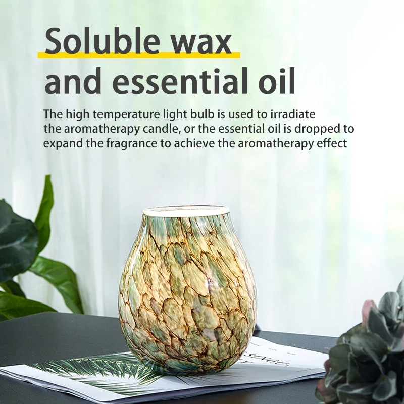 Hot Sale Color Changing Glass Mini Gift Electric Incense Burner Melt Wax Candle Warmer Lamp