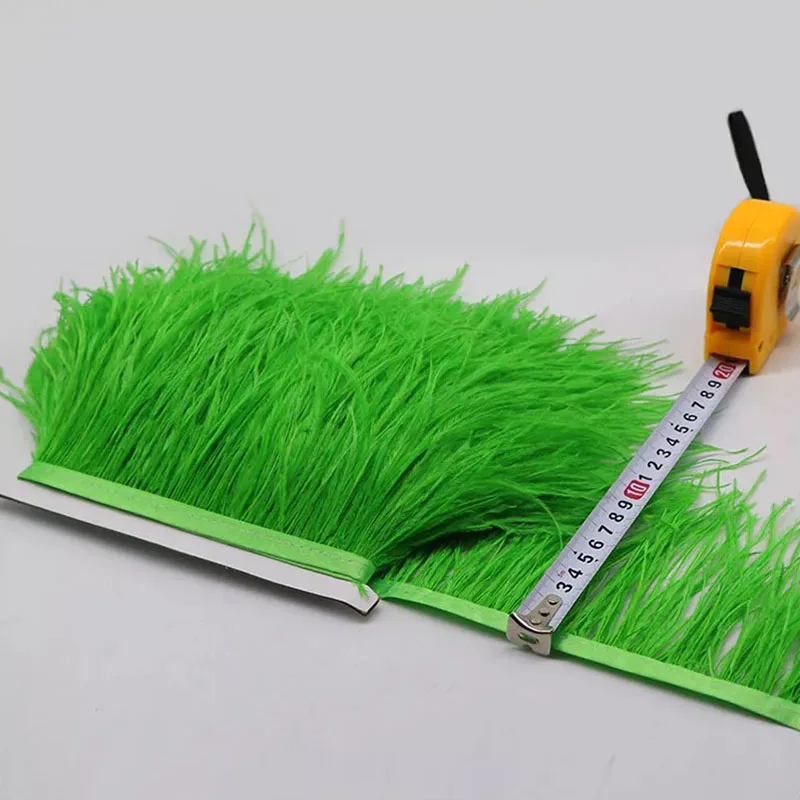 Silver Grey Ostrich Feather Trim Ruban Plume