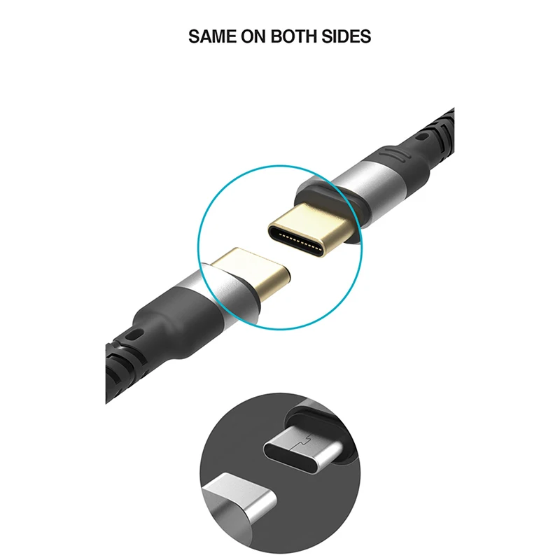 Textile Cable 20V 5A  USB 3.1 Gen1 USB Data Cable Type C Braided USB Fast Cable 100W with E-marker Chip