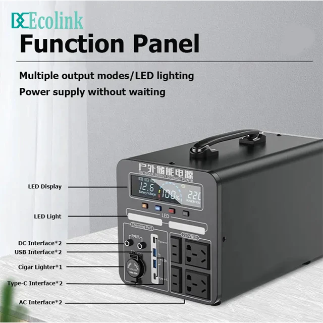 OEM 5000W 6000W Portable Pure Sine Wave AC/Solar Panel Rechargeable Power Station for Outdoor Camping and EV Charging