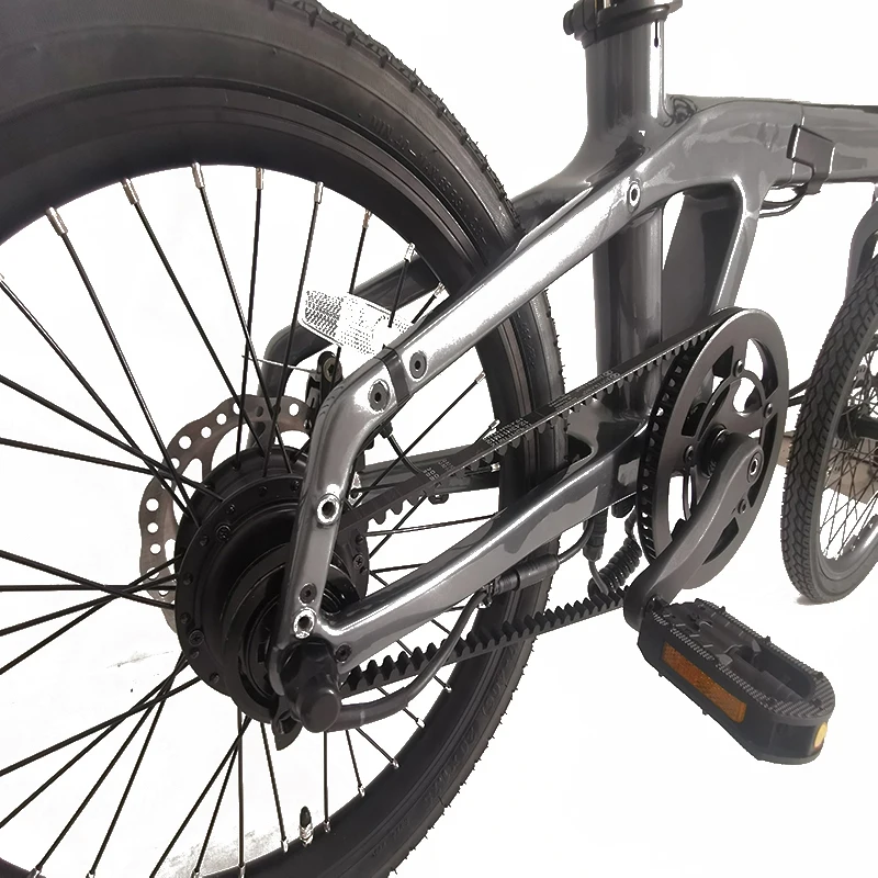 Anlochi 2024 Long Range 20inch 36V 250W Single Speed Carbon Belt Drive Folding Electric Bike for Women