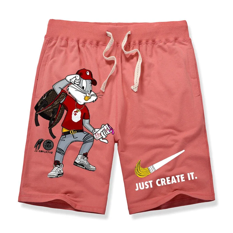 
Custom 100% Cotton Cartoons Comics Sweat Pants Outdoor Running Sports Fitness Short Sweatpants Loose Cartoon Shorts For Men 