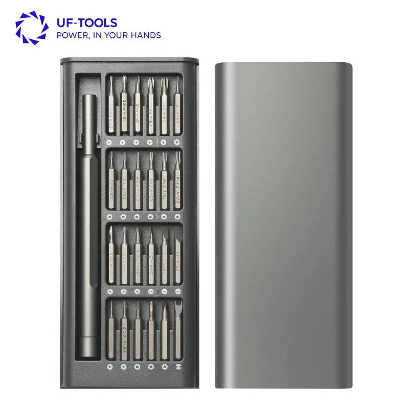 24 in 1 Precision Small Magnetic Screwdriver Set Electronic Repair Tool Kit with Plastic Handle Laptop Includes Screwdriver Bit