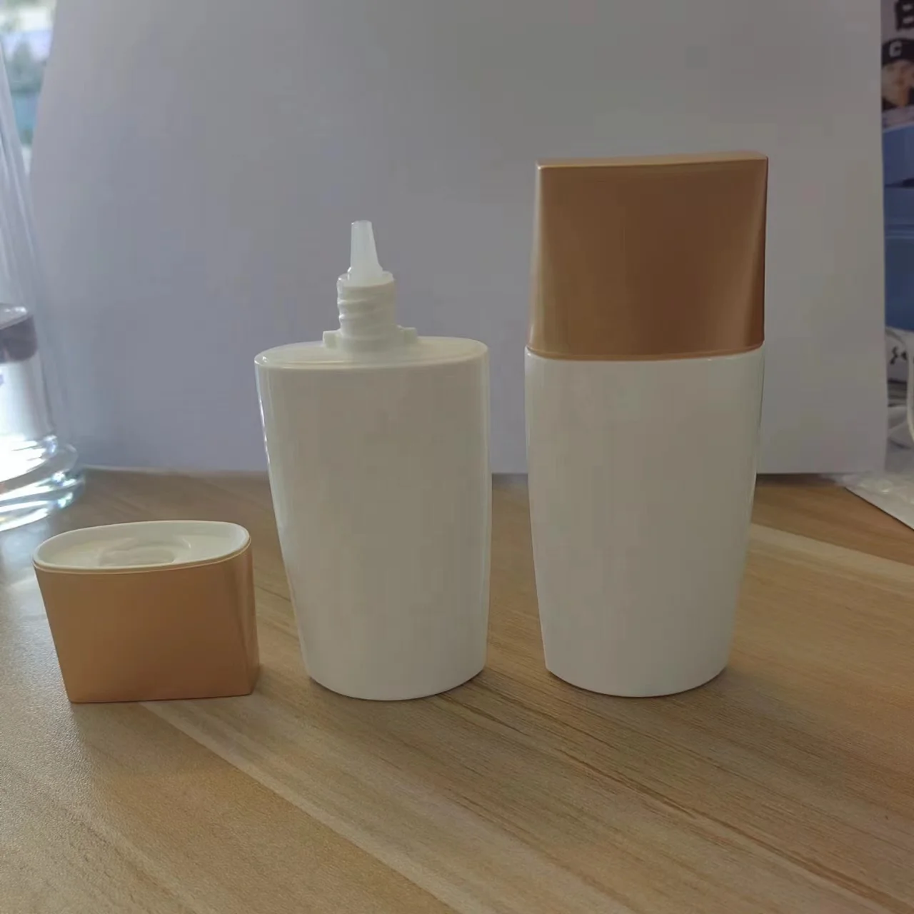 60ml 2oz HDPE and EVOH sunscreen bottle for plastic BB cream cosmetic bottle packaging