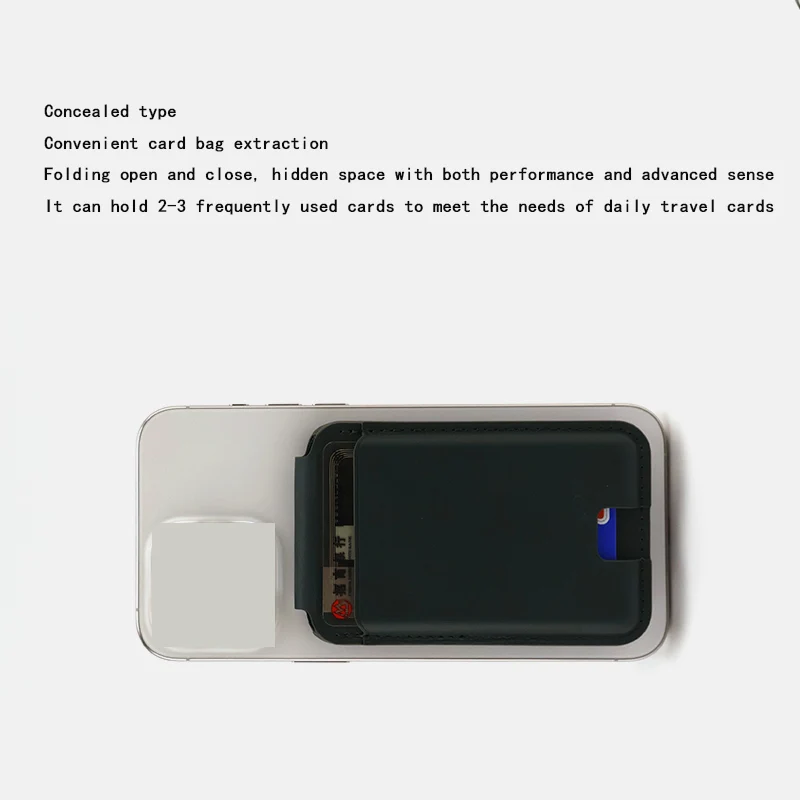 Magnetic Card Holder Portable Wallet Mobile Phone Cases Bracket Stand for Mag safest with 2 Metal Ring Stickers