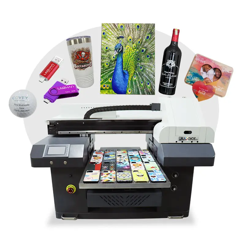 Jucolor A2 UV Printer With 3 Pcs Ricoh G5i Print Head Support 10mm High Drop Distance uv printers for mobile case