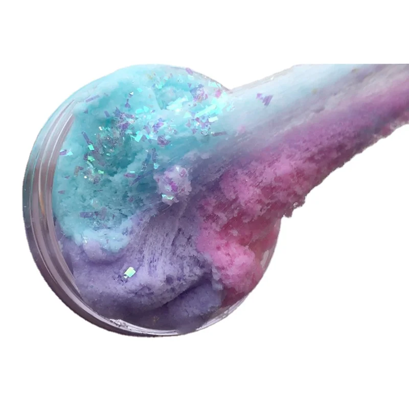 Fluffy Cloud Slime Mud Three Color Brushed Mud Fairy Crystal Snowflake Cotton Mud Slim Noodles Slime For Girls
