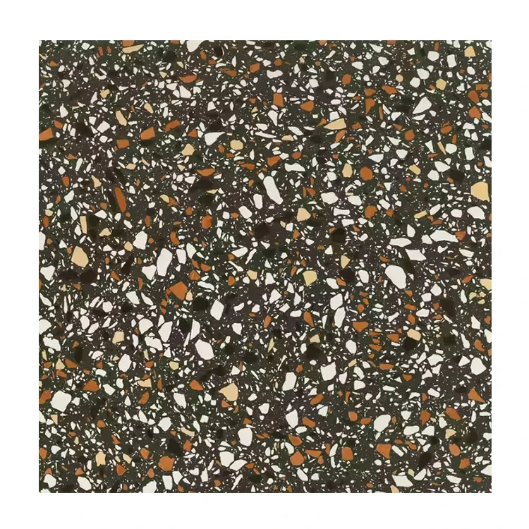 Дизайн Terrazzo матовая поверхность деревенский красочный с черным керамическим фарфором фарфоровая напольная