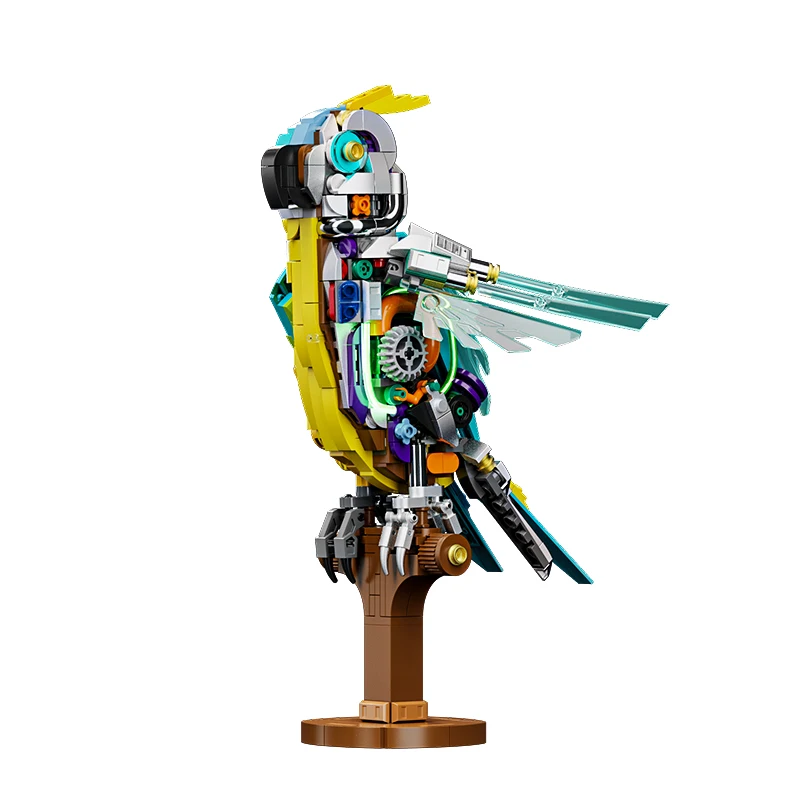 MJI13052 Hot Parrot Machinery Block MOC Mini Puzzle Building Blocks Sets Bricks Educational DIY Parts Toys For Children