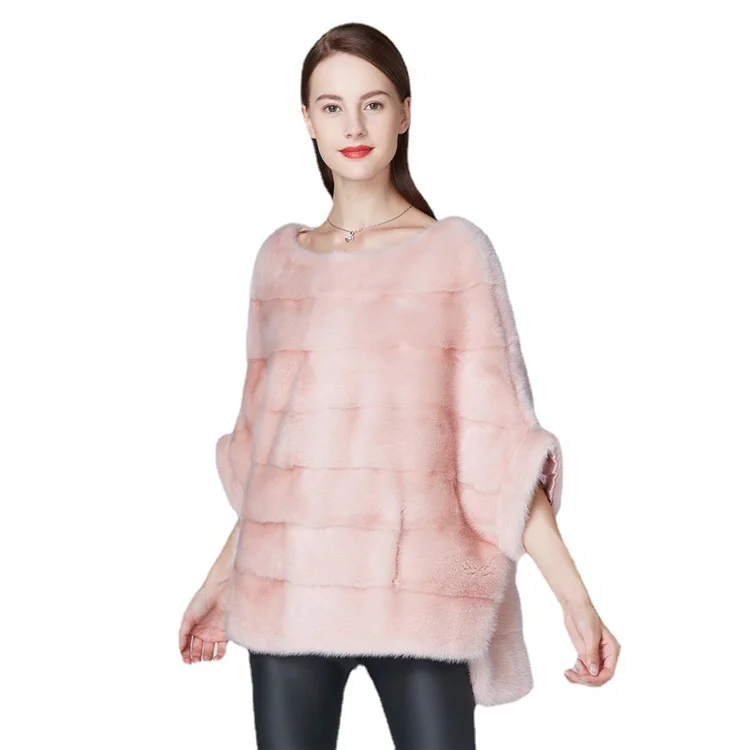 Casual Multicolor Selection Real Natural Mink Fur Cropped Coats For Outdoor Women