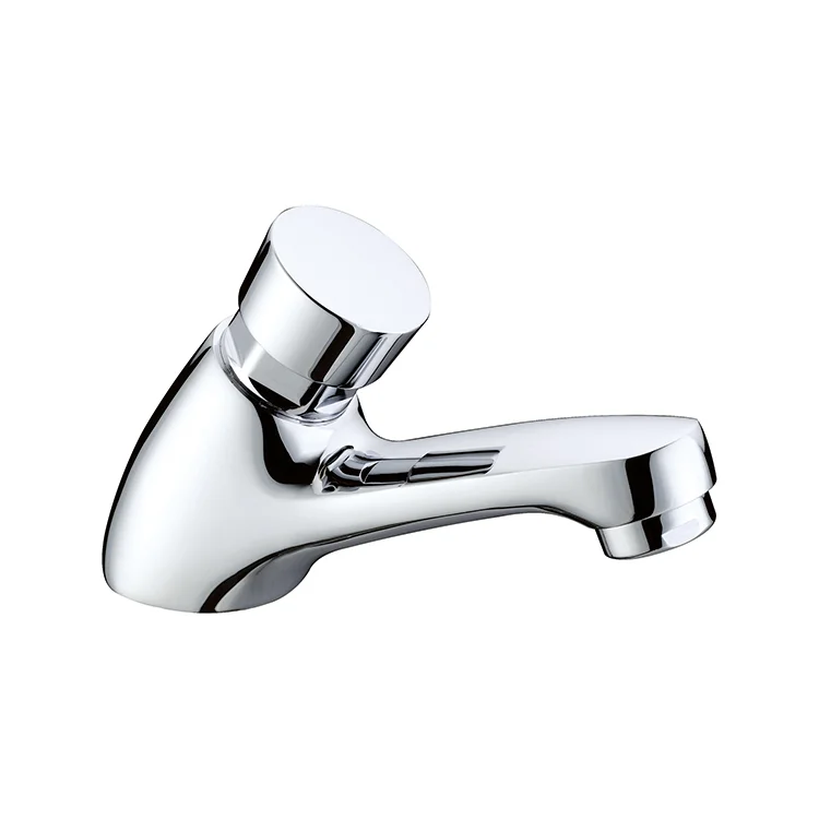 Chrome plated self closing tap time delay faucet delay dome tap faucet push button basin faucet