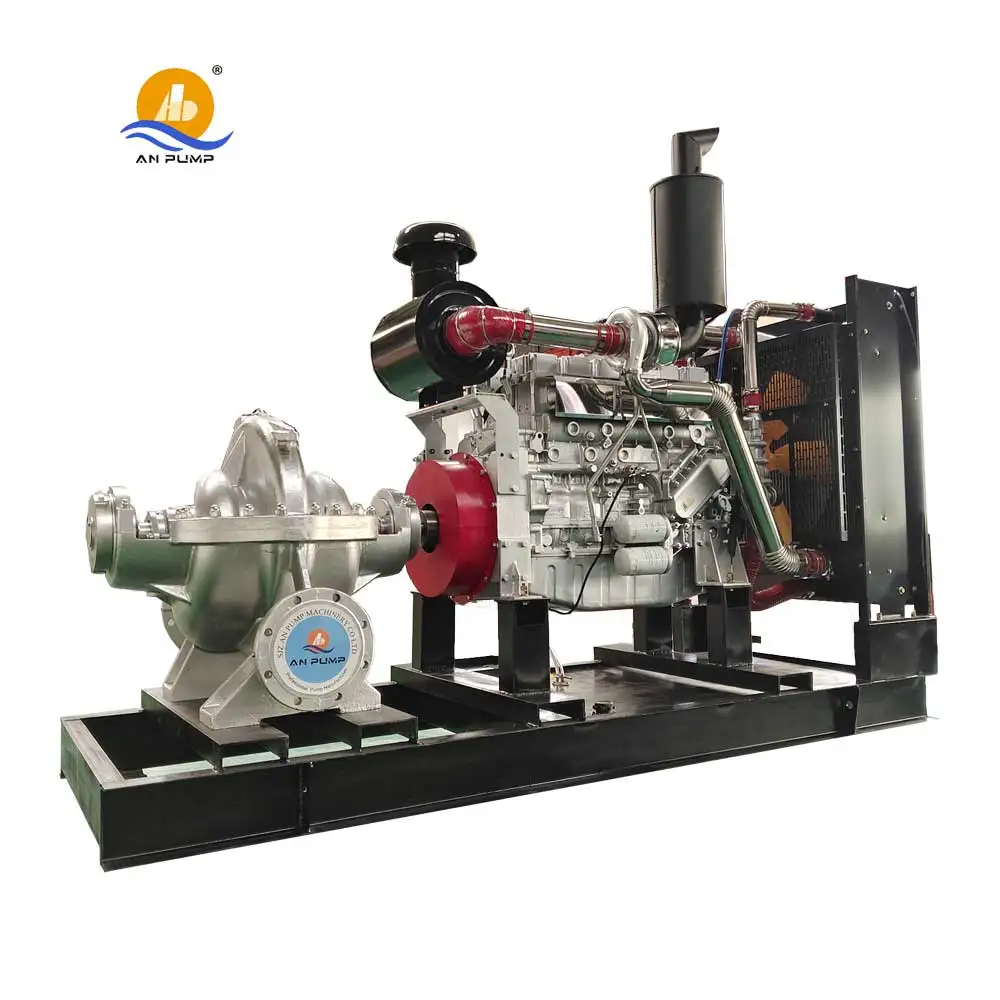 irrigation fresh water double suction large flow high pressure diesel water pump