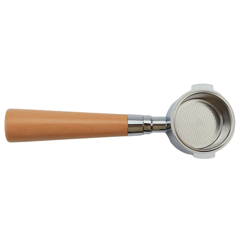 51mm 2 Ears Portafilter Beech wood Coffee Bottomless Portafilter Espresso Tools for Delonghi