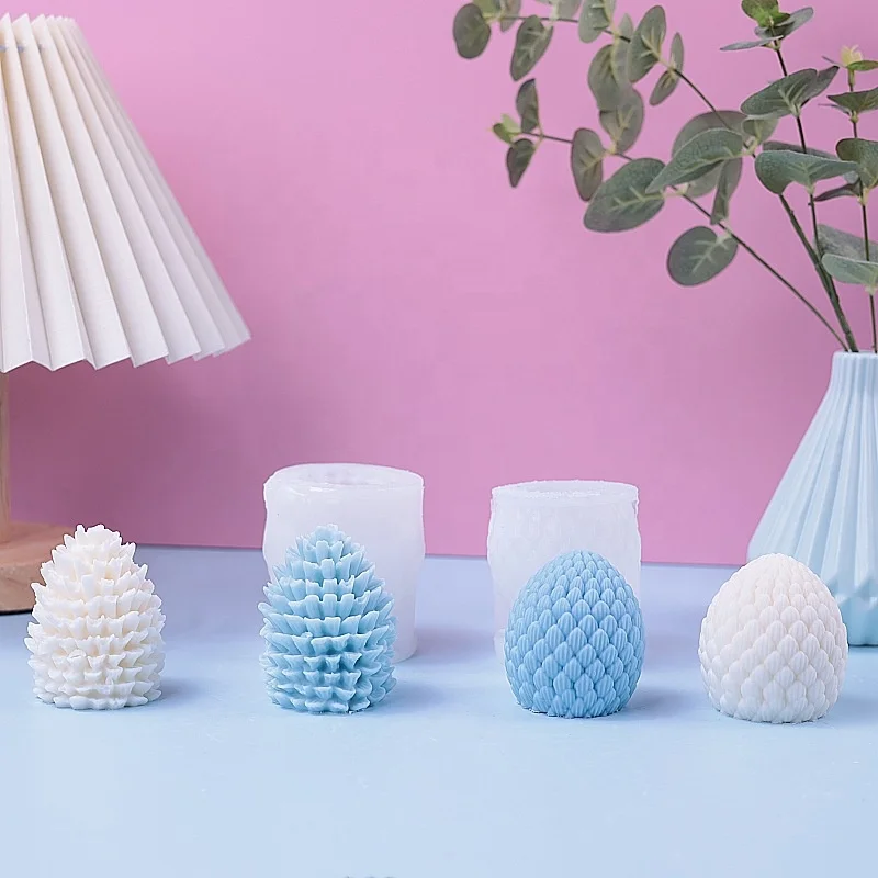 Early Riser New Christmas Ornament Grinding DIY Aromatherapy Three-dimensional Pine Cone Silicone Candle Mold Easy to Release