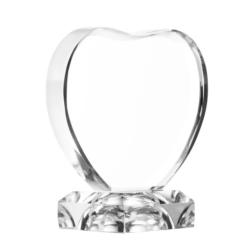 Wholesale custom sublimation heart shape crystal glass paperweight