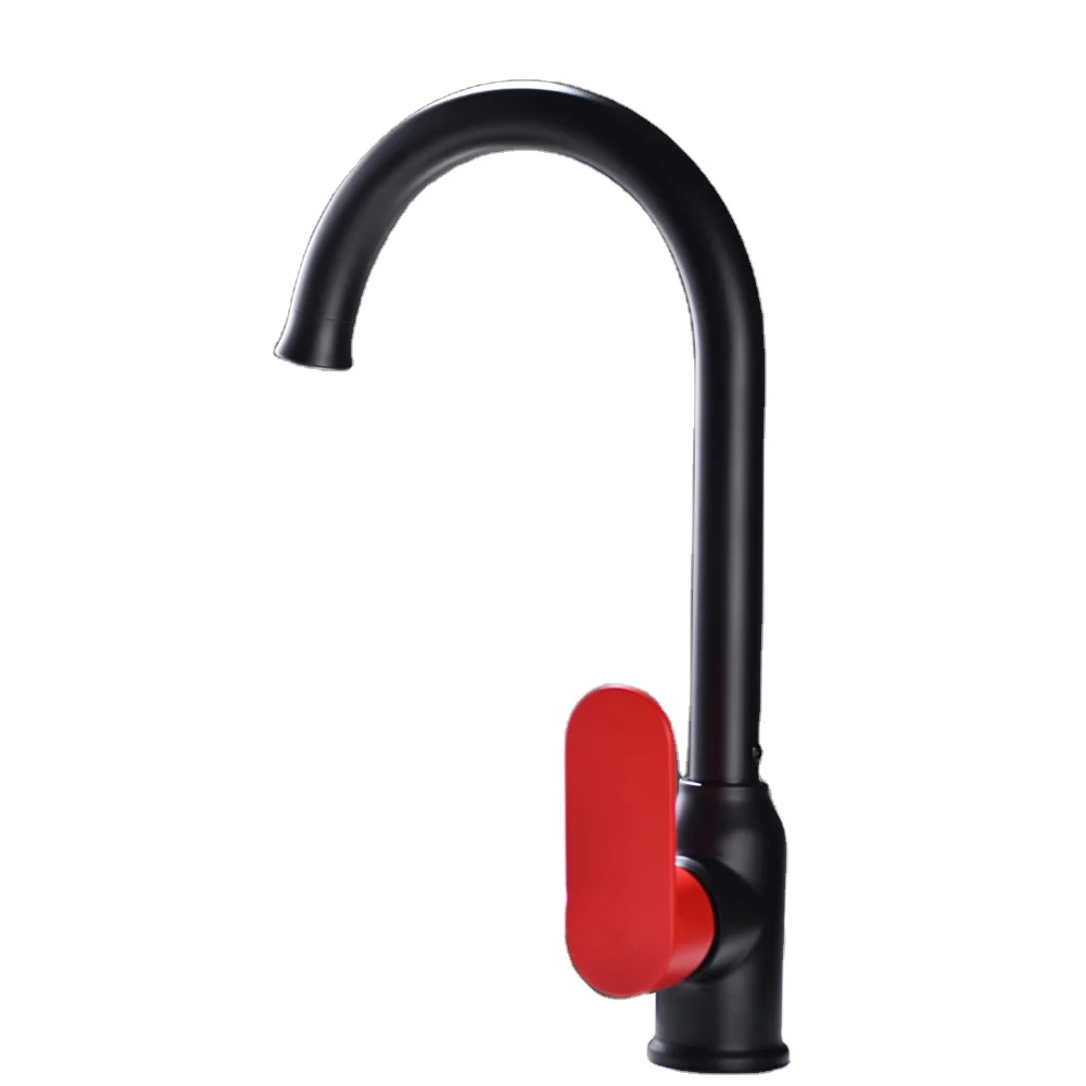 
Pull down kitchen taps black brass single hole sink faucet chrome set 