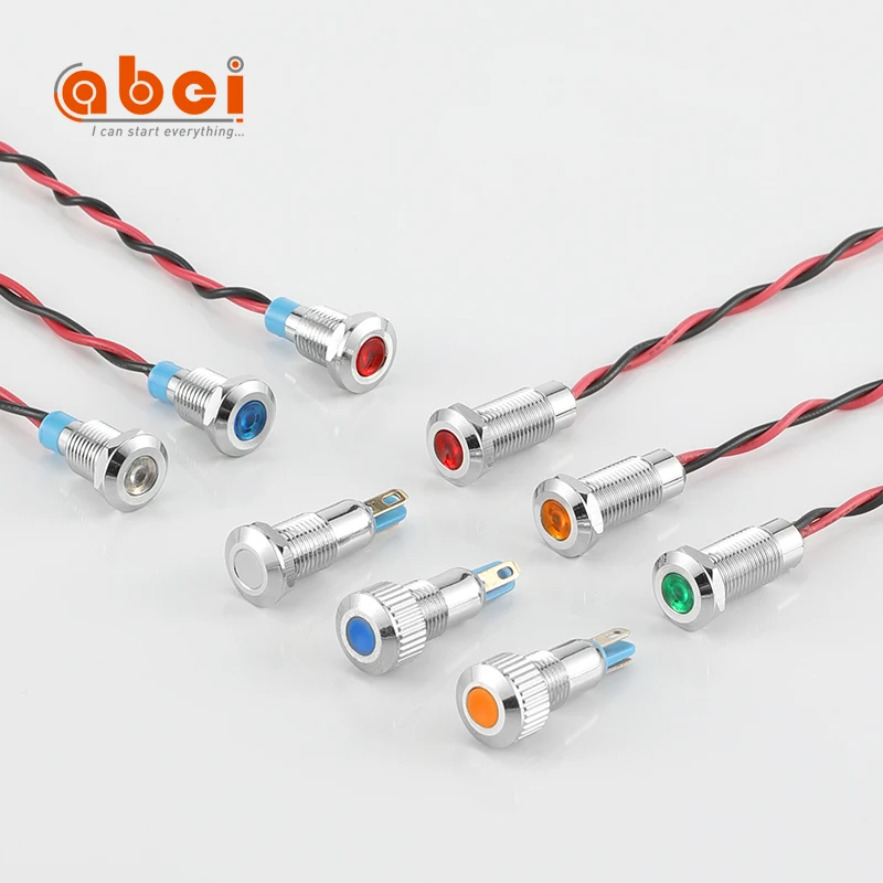 signal light 12 volt led RG 3V 6V 12V 8mm metal indicator lamp