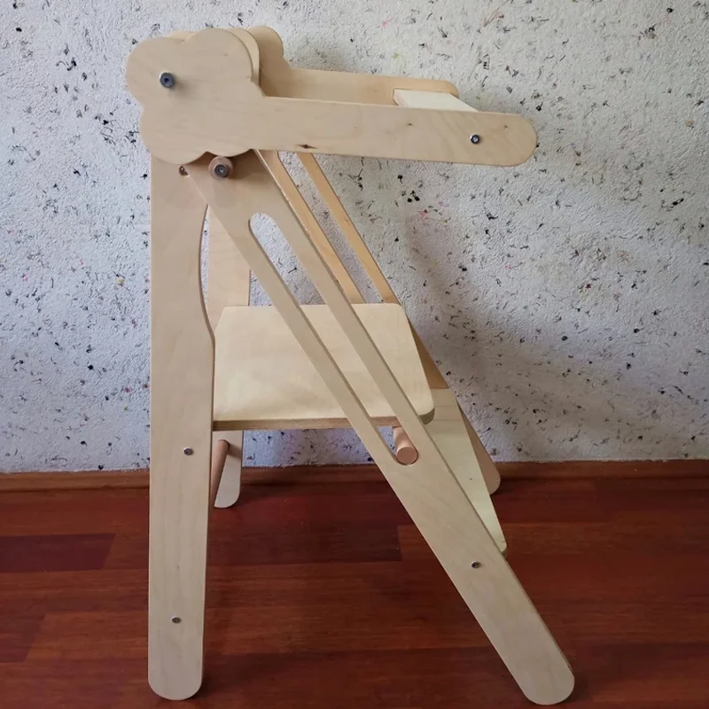 Wooden Montessori Folding Kitchen Helper Tower Kitchen Step Stool Toddler Safety Stool Adjustable Learning Tower For Toddlers