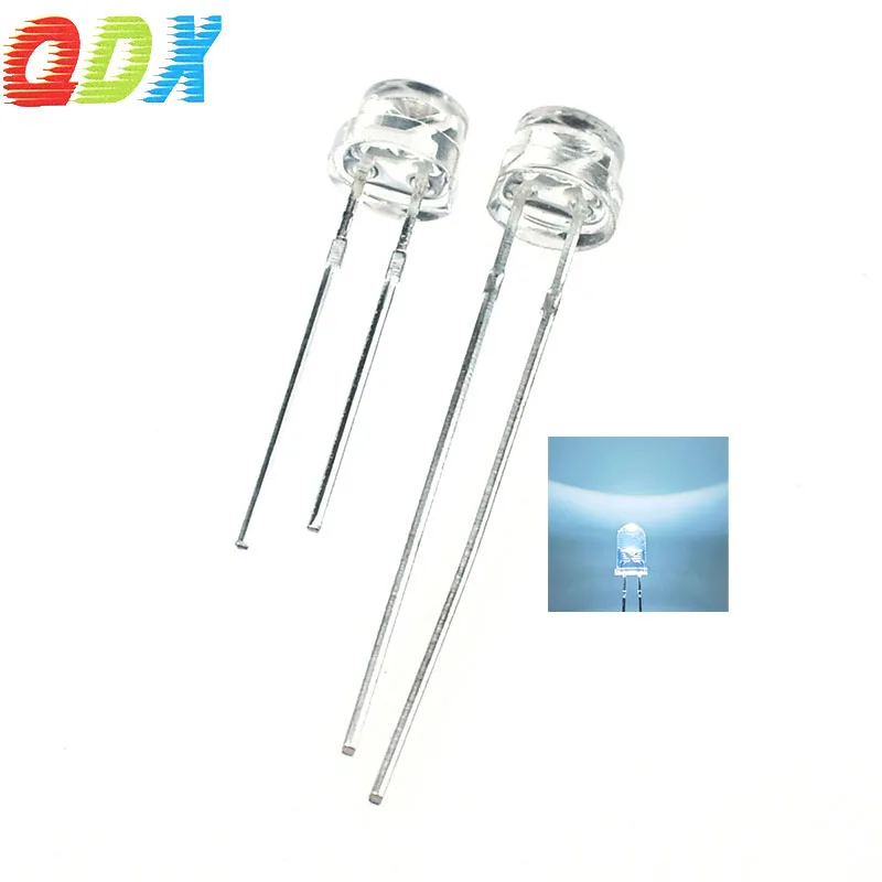 China Factory Top Quality Water Clear Lens 4.8MM  Straw Hat white hair white light LED Diode high brightness led diode