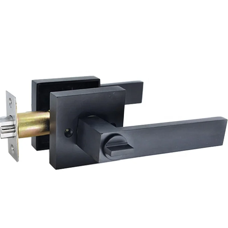 Modern high quality safety wooden door lever handles interior lock door handle lock set door lock