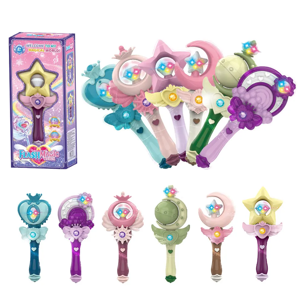 Plastic princess Music Flash light up magic wand toy for girl