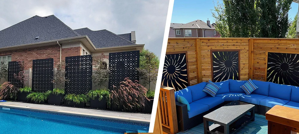 Interior sliding board of house gold wood hanging panel laser cut design aluminum wall living partition room divider movable