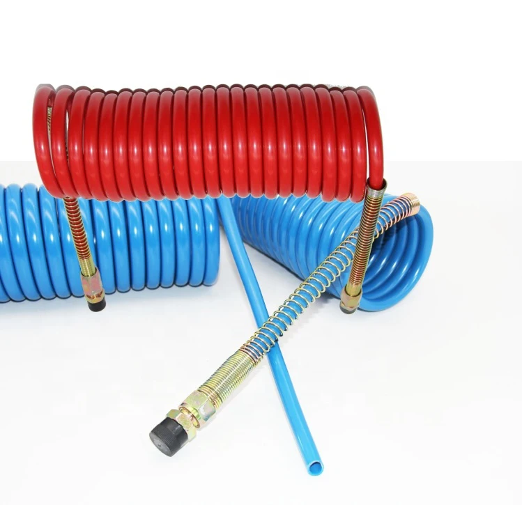 
DOT SAE ISO DIN approved 18 coils Nylon Air brake Hose PA12 air brake coil suzi hoses for trailer brake 