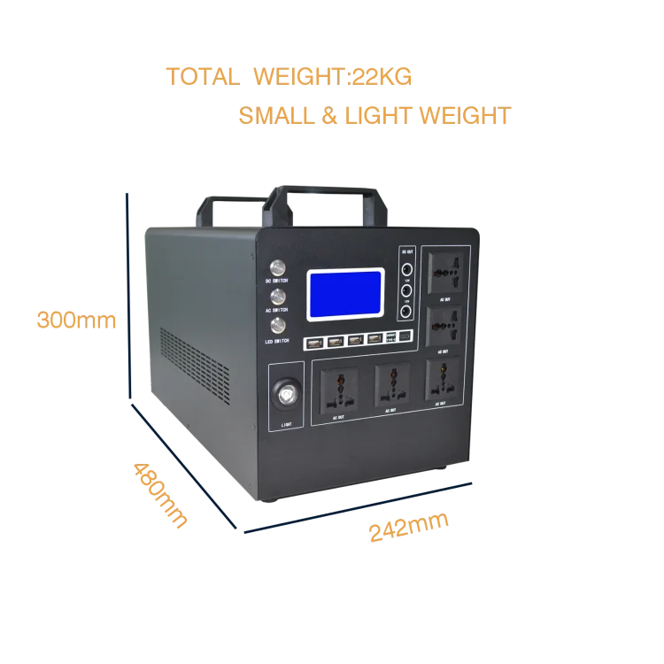 new type 5 pieces AC port portable solar power generator power station 1000w 2000w