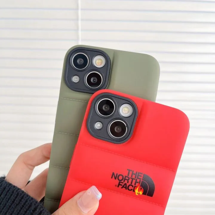 Winter Down Jacket TPU Shockproof Puffer Cotton North Face Mobile Phone Case Cover For iPhone 11 12 13 Pro max 14 plus XS XR
